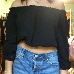 Brandy Melville Black Off the Shoulder Top